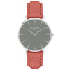 Hymnal Vegan Suede Watch Silver, Grey & Forest Green - Hurtig Lane - sustainable- vegan-ethical- cruelty free