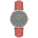 Hymnal Vegan Suede Watch Silver, Grey & Forest Green - Hurtig Lane - sustainable- vegan-ethical- cruelty free