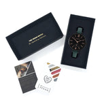 Amalfi Petite Vegan Leather Black/Black/Forest Green Watch Hurtig Lane Vegan Watches