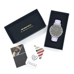 Mykonos Vegan Leather Watch Silver/Grey/Lilac Watch Hurtig Lane Vegan Watches