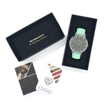 Mykonos Vegan Leather Watch Silver/Grey/Mint Watch Hurtig Lane Vegan Watches