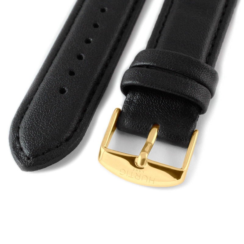 Black and Gold Vegan Leather Strap watch strap Hurtig Lane Vegan Watches