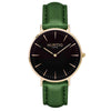 Mykonos Vegan Leather Watch Gold, Black and green Watch Hurtig Lane Vegan Watches