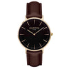Mykonos Vegan Leather Watch Gold, Black and chestbrown Watch Hurtig Lane Vegan Watches