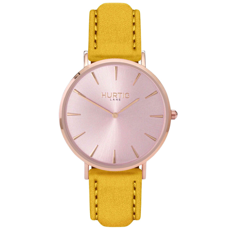 Hymnal Vegan Suede Watch All Rose Gold & Berry - Hurtig Lane - sustainable- vegan-ethical- cruelty free