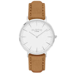 Hymnal Vegan Suede Watch Silver, White & Coral - Hurtig Lane - sustainable- vegan-ethical- cruelty free