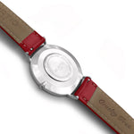 Moderna Vegan Leather Watch Silver, Black & Cherry Red - Hurtig Lane - sustainable- vegan-ethical- cruelty free