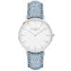 Hymnal Vegan Suede Watch Silver, White & Camel Brown - Hurtig Lane - sustainable- vegan-ethical- cruelty free