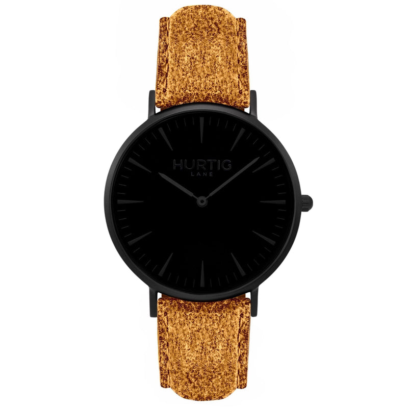 Hymnal Vegan Watch Tweed All Black & Grey - Hurtig Lane - sustainable- vegan-ethical- cruelty free