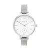 ethical mesh watch silver and white. vegane uhr