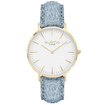 Hymnal Vegan Watch Suede Gold, White & Coral Watch Hurtig Lane Vegan Watches