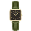 square cactus leather watch. green & gold