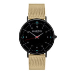 black and gold mesh watch men's